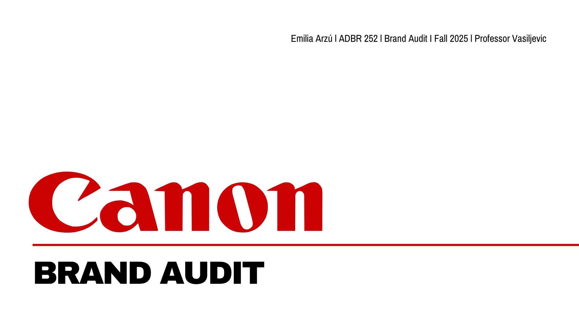 Canon brand audit cover.