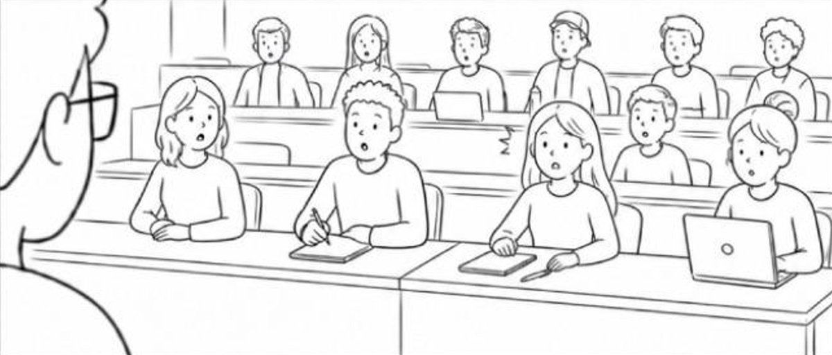 The class from the teacher's point of view.